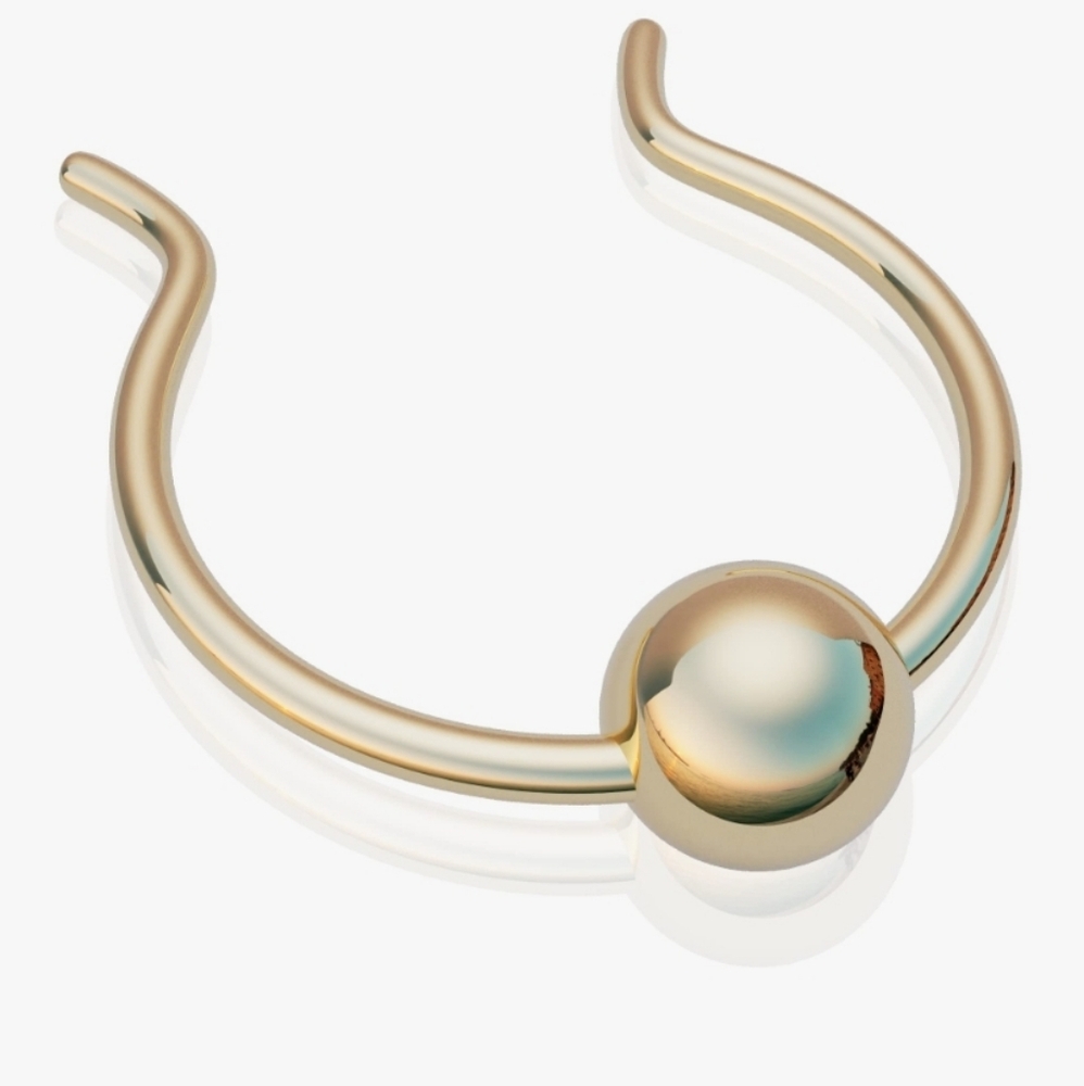 14K Yellow Gold/Silver Nose Ring Comes With 3 Different Looks.